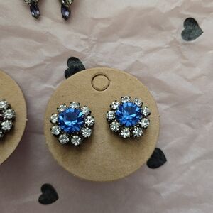 Elegant Blue Crystal Stud Earrings